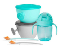 Skip Hop Zestaw jedzeniowy Easy-Feed Teal/Grey - 1255906 - zdjęcie 1